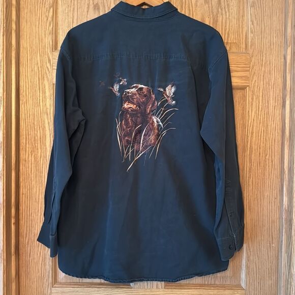 REDHEAD Vintage Y2K Outdoorsman Embroidered Hunting Dog Long Sleeve Shirt - Picture 5 of 9